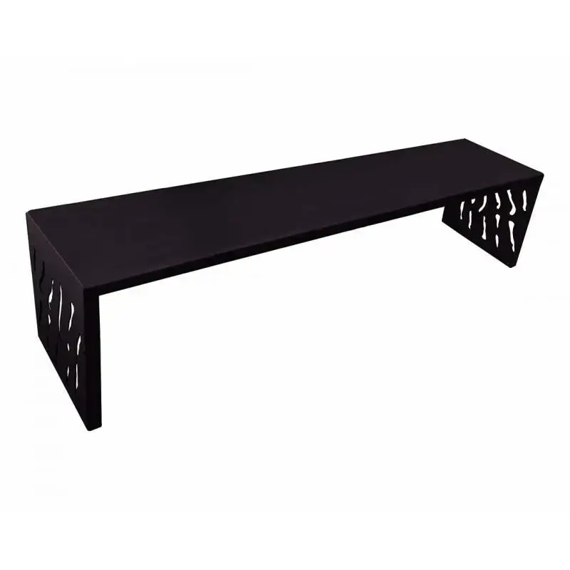 Banquette acier Venise 1 800 mm sans dossier, assise en tôle, structure acier 3 mm, sur platines