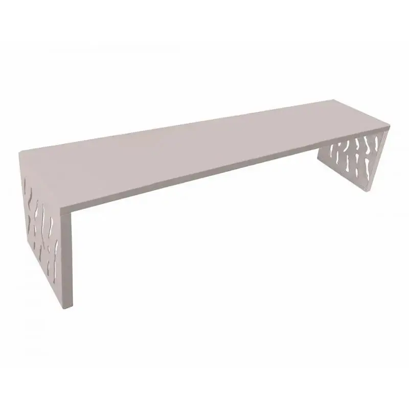 Banquette acier Venise 1 800 mm sans dossier, assise en tôle, structure acier 3 mm, sur platines