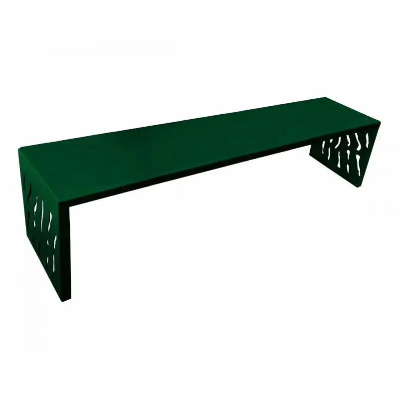 Banquette acier Venise 1 800 mm sans dossier, assise en tôle, structure acier 3 mm, sur platines
