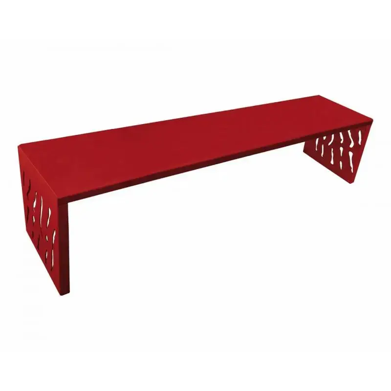Banquette acier Venise 1 800 mm sans dossier, assise en tôle, structure acier 3 mm, sur platines