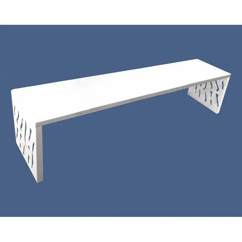 Banquette acier Venise 1 800 mm sans dossier, assise en tôle, structure acier 3 mm, sur platines