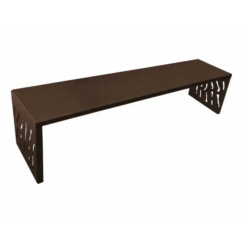 Banquette acier Venise 1 800 mm sans dossier, assise en tôle, structure acier 3 mm, sur platines