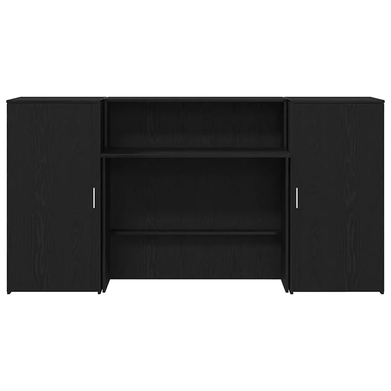 Reception Desk Black Oak 200x50x103,5 cm Engineered Wood
