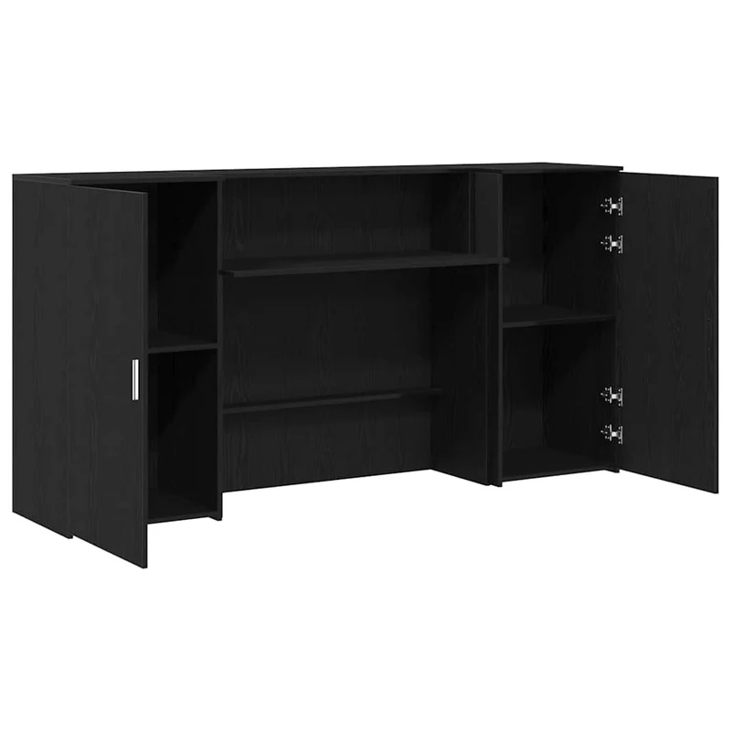 Reception Desk Black Oak 200x50x103,5 cm Engineered Wood