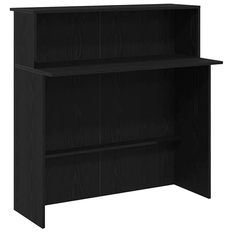 Reception Desk Black Oak 200x50x103,5 cm Engineered Wood