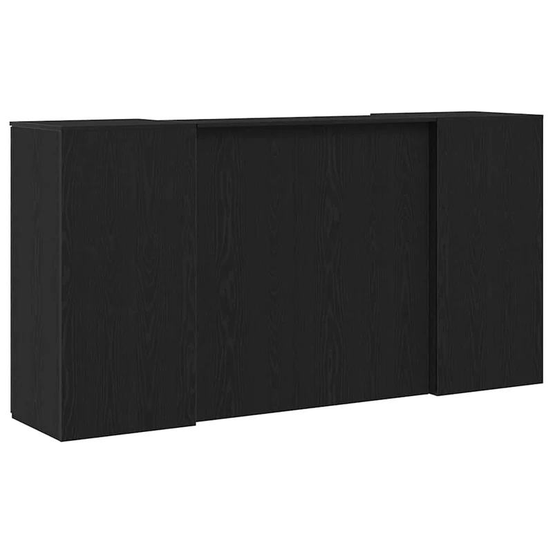 Reception Desk Black Oak 200x50x103,5 cm Engineered Wood