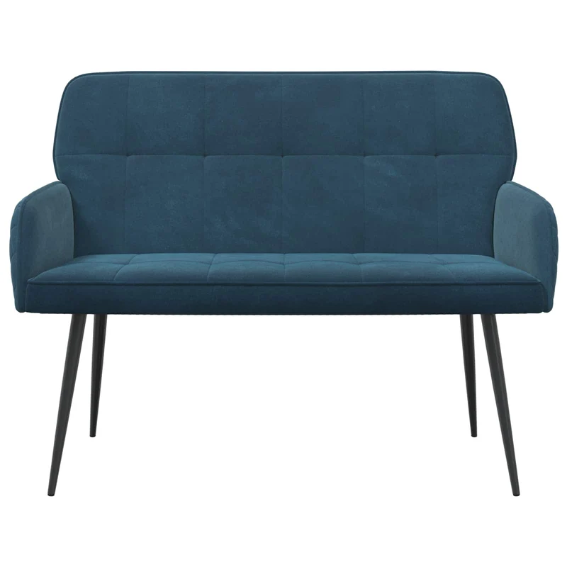 2 Seater Sofa with Metal Legs 2-Seater Blue Velvet
