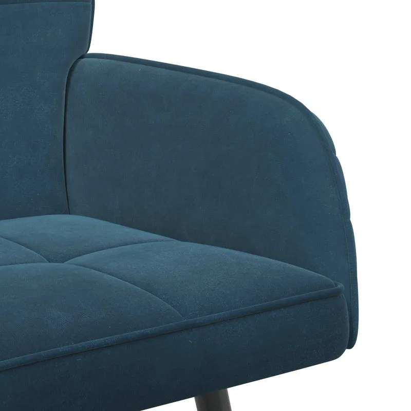 2 Seater Sofa with Metal Legs 2-Seater Blue Velvet
