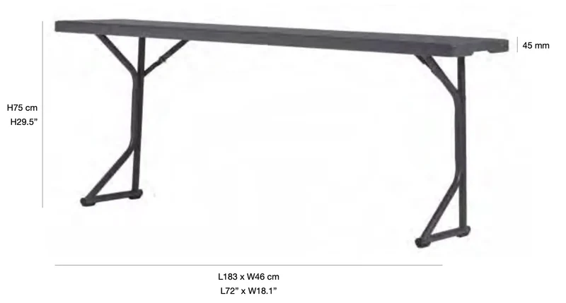 Table pliante plastique 120 x 61 cm "Classic Collection" – 4 personnes