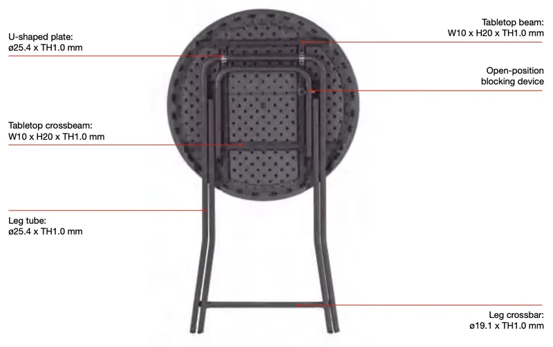 Table haute cocktail pliante plastique Ø 81 cm "Classic Collection"