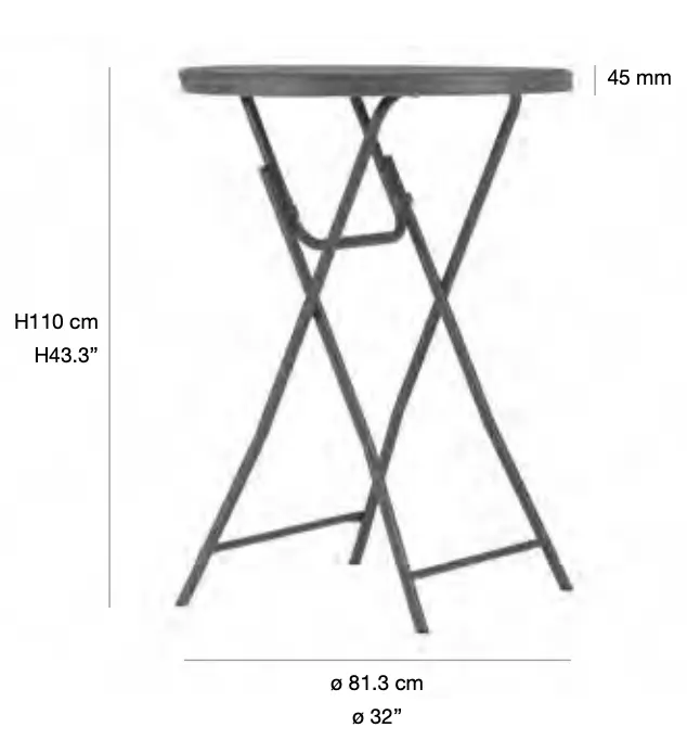 Table haute cocktail pliante plastique Ø 81 cm "Classic Collection"