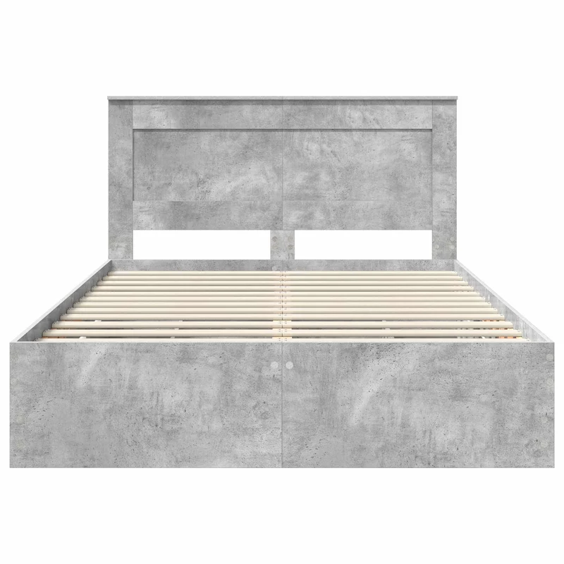 Bed Frame with Drawer Concrete Grey 150 x 200 cm Engineer Wood