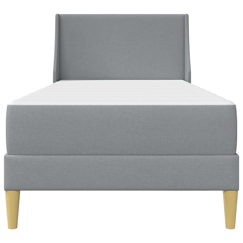 Bed Frame with Mattress Light Grey 90 x 190 cm Fabric