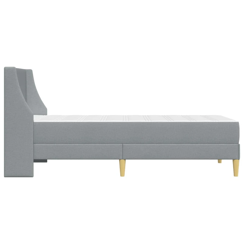 Bed Frame with Mattress Light Grey 90 x 190 cm Fabric