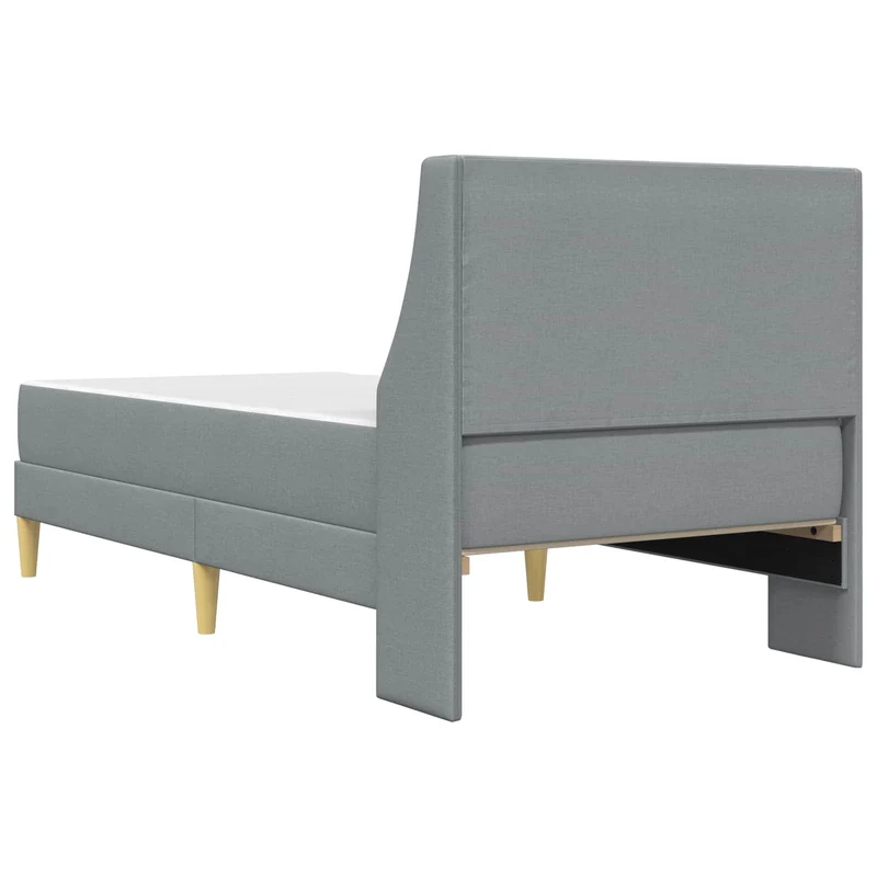Bed Frame with Mattress Light Grey 90 x 190 cm Fabric