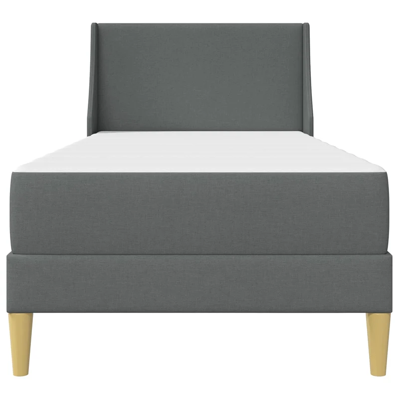 Bed Frame with Mattress Dark Grey 90 x 190 cm Fabric