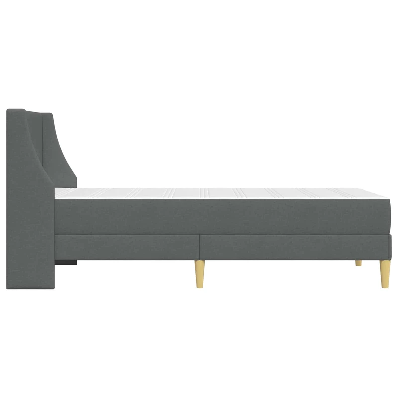 Bed Frame with Mattress Dark Grey 90 x 190 cm Fabric