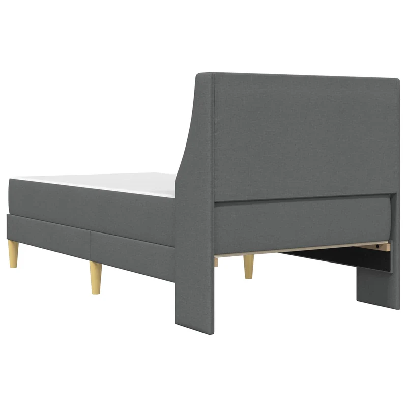 Bed Frame with Mattress Dark Grey 90 x 190 cm Fabric