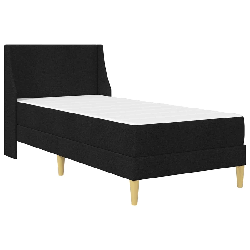 Bed Frame with Mattress Black 90 x 190 cm Fabric