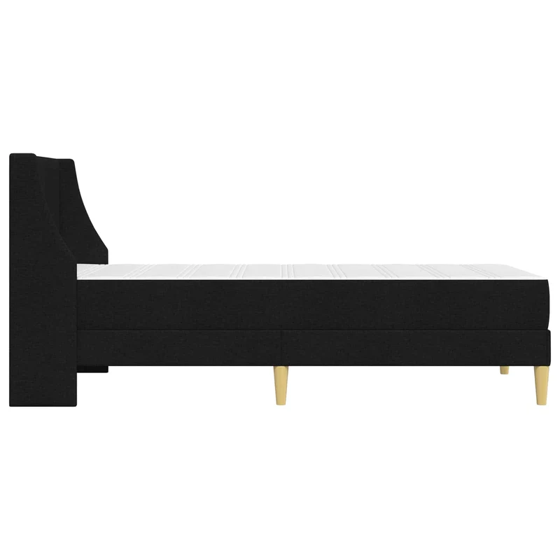 Bed Frame with Mattress Black 90 x 190 cm Fabric