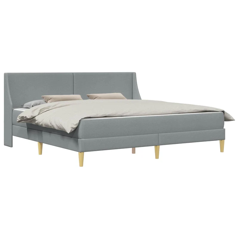 Bed Frame with Mattress Light Grey 180 x 200 cm Fabric