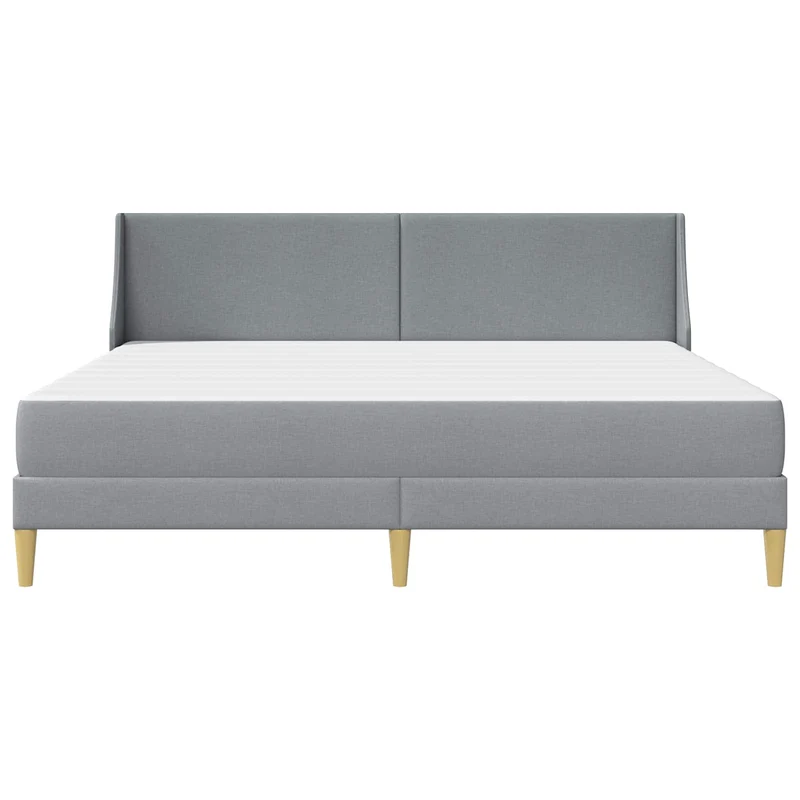 Bed Frame with Mattress Light Grey 180 x 200 cm Fabric