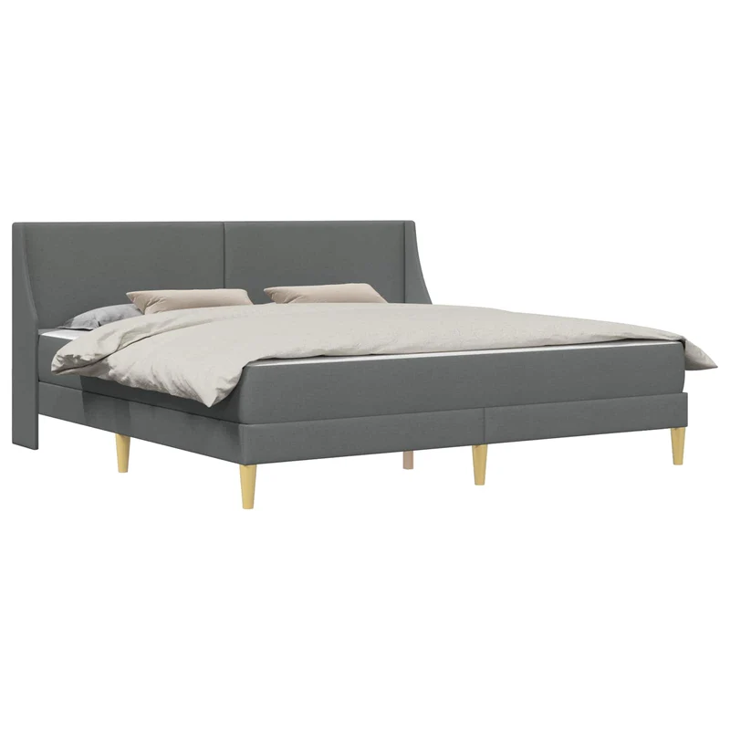 Bed Frame with Mattress Dark Grey 180 x 200 cm Fabric