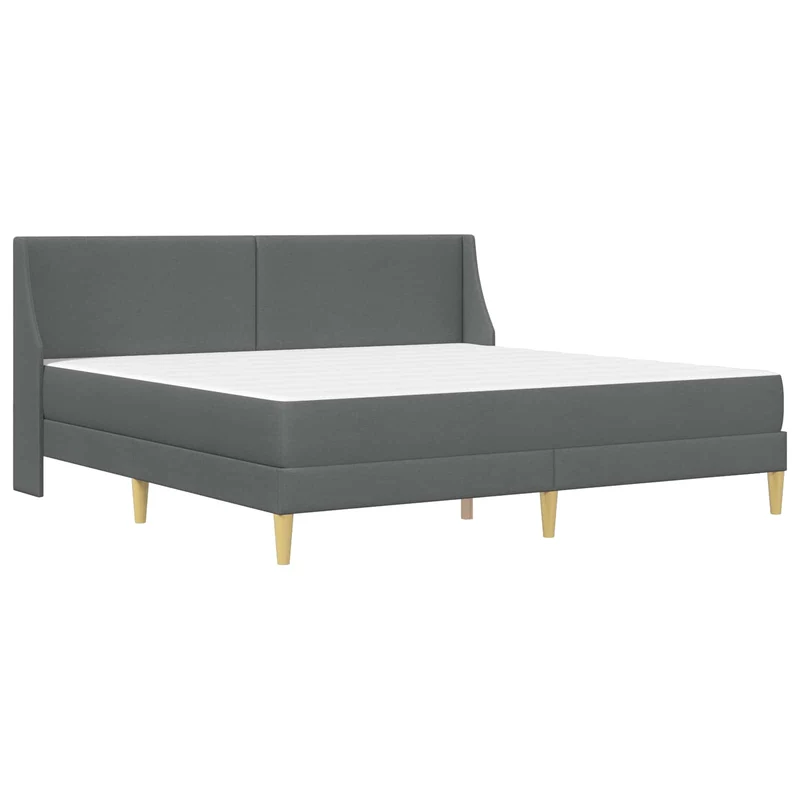 Bed Frame with Mattress Dark Grey 180 x 200 cm Fabric