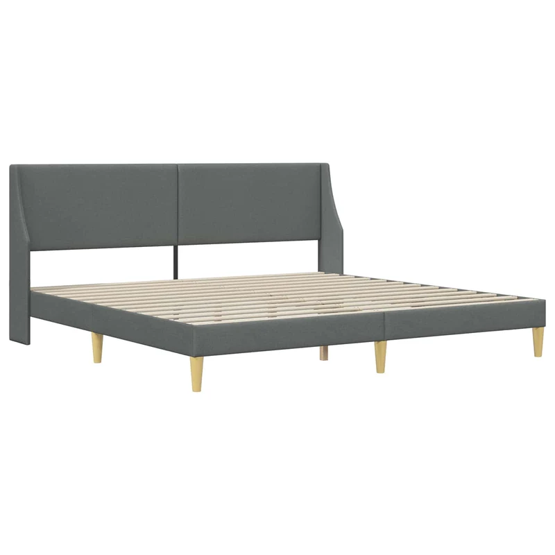Bed Frame with Mattress Dark Grey 180 x 200 cm Fabric