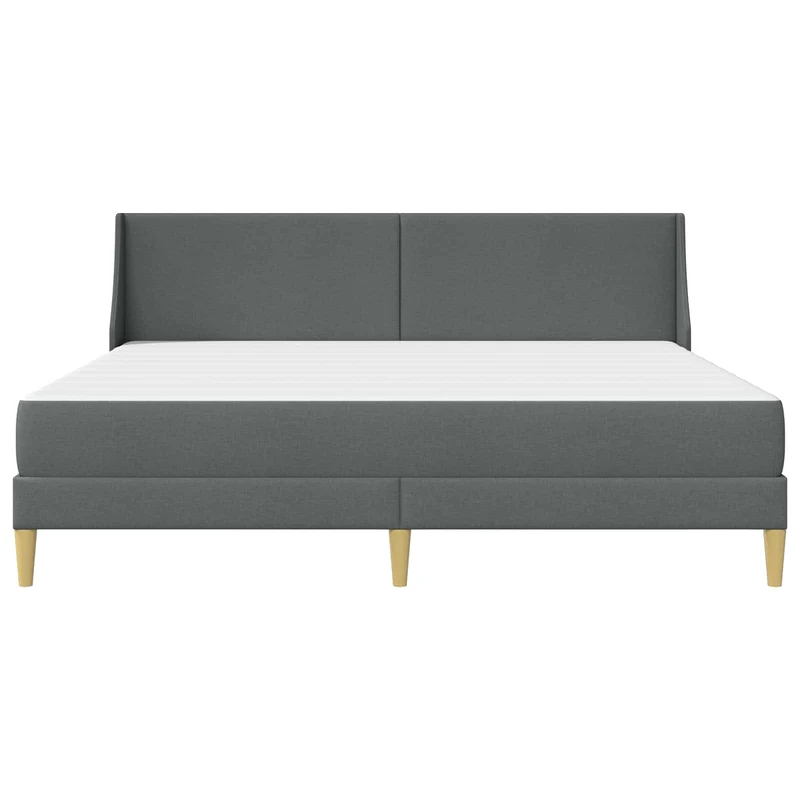 Bed Frame with Mattress Dark Grey 180 x 200 cm Fabric
