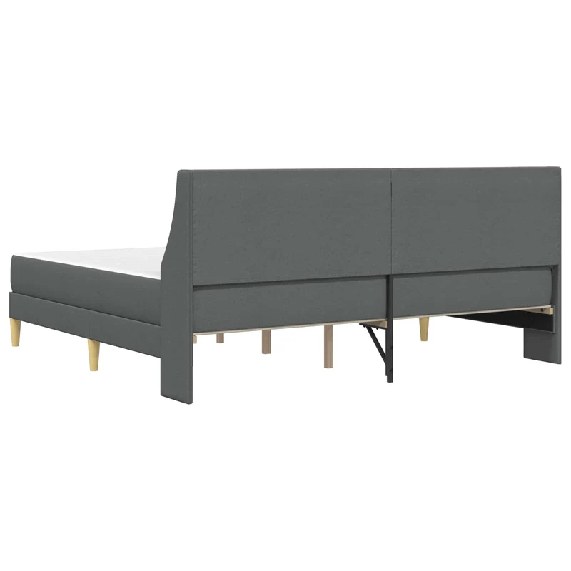 Bed Frame with Mattress Dark Grey 180 x 200 cm Fabric
