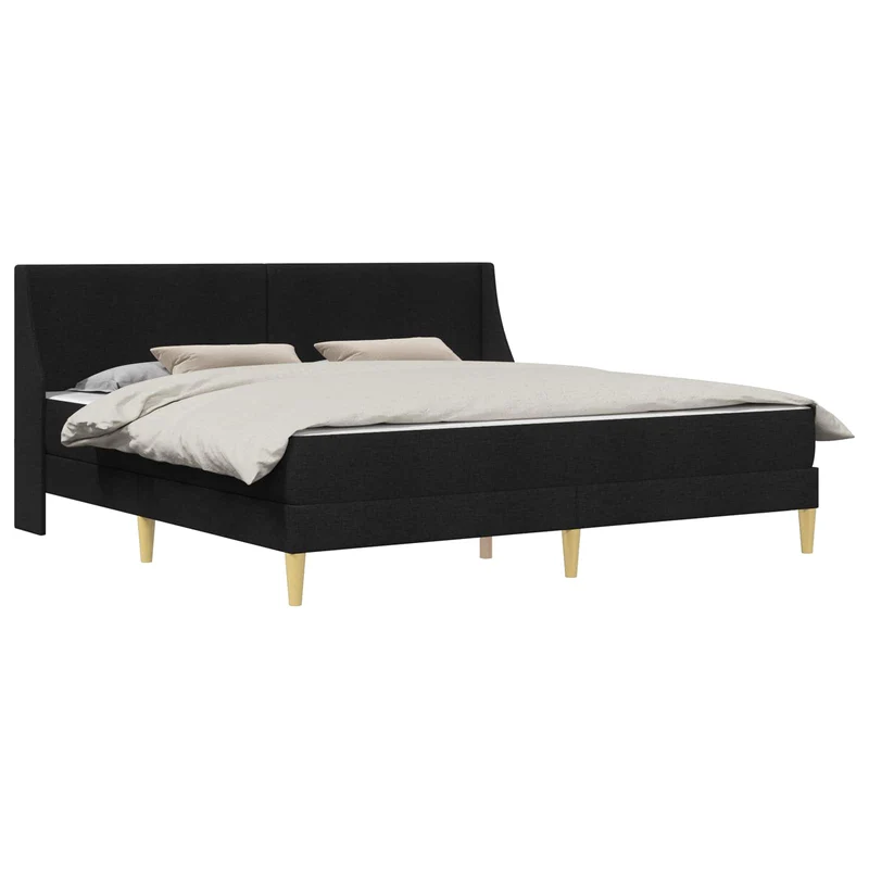 Bed Frame with Mattress Black 180 x 200 cm Fabric