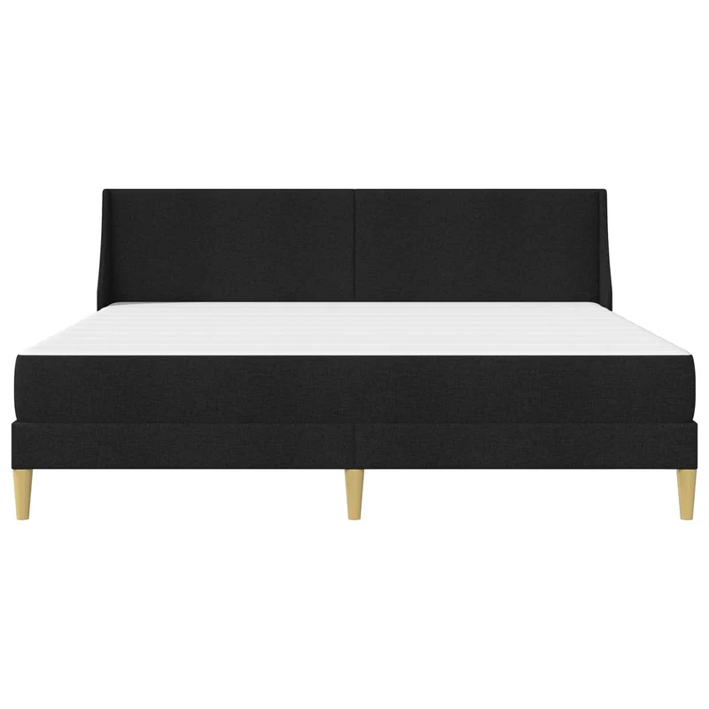 Bed Frame with Mattress Black 180 x 200 cm Fabric