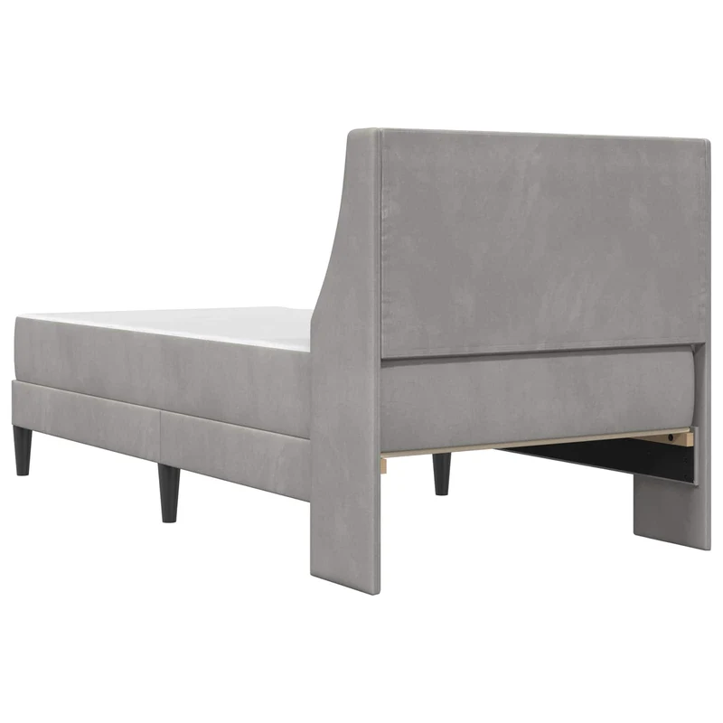 Bed Frame with Mattress Light Grey 90 x 190 cm Velvet