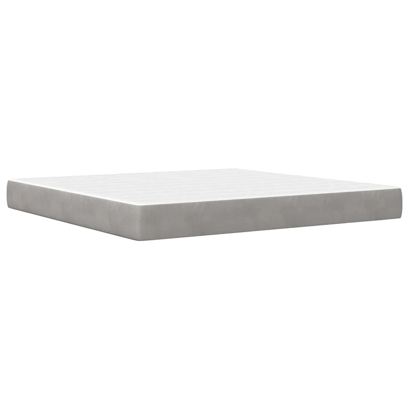 Bed Frame with Mattress Light Grey 180 x 200 cm Velvet