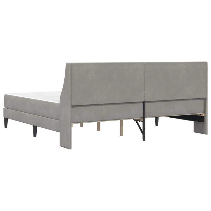 Bed Frame with Mattress Light Grey 180 x 200 cm Velvet