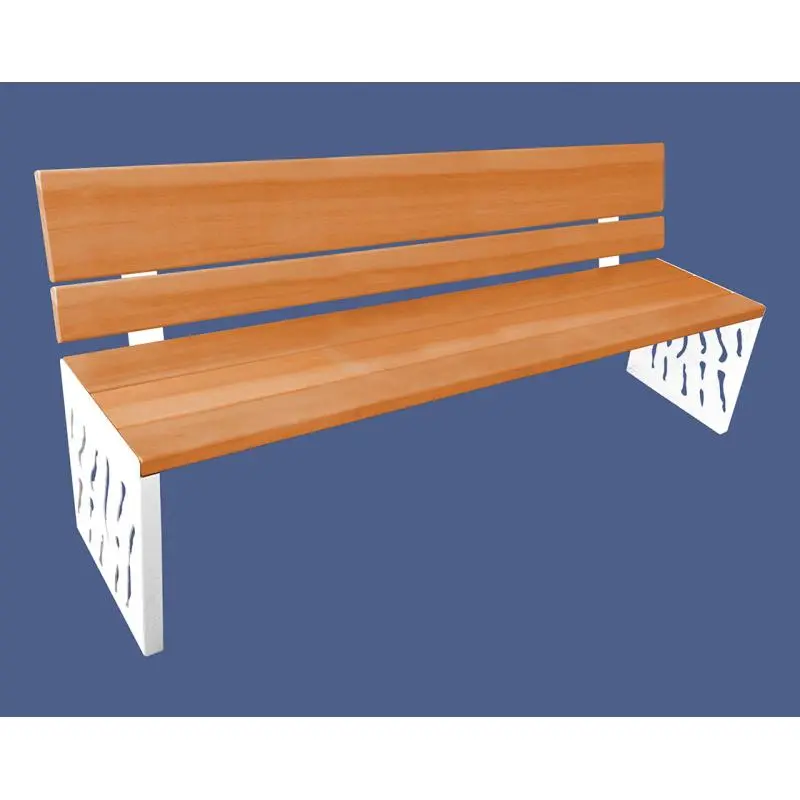 Banc bois et acier Venise 1 800 mm, 3 lames bois exotique 36 mm, dossier tout bois ou acier et bois
