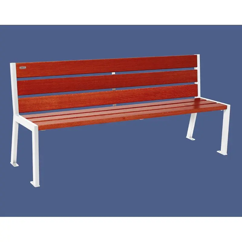 Banc bois et acier Silaos 1 200 ou 1 800 mm, 5 ou 6 lames en chêne PEFC, avec ou sans accoudoirs