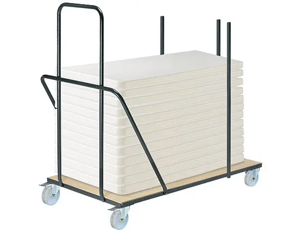 Chariot de transport pour tables pliantes rectangulaires