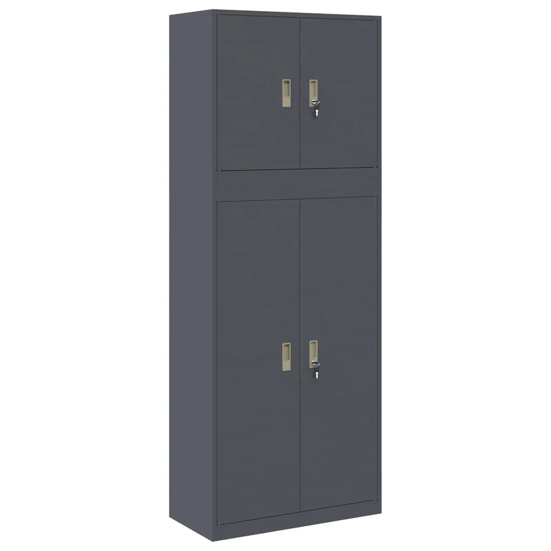 Storage Cabinet 2 pcs Anthracite 80 x 40 x 210 cm Steel