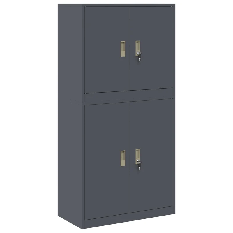 Storage Cabinet 2 pcs Anthracite 80 x 40 x 160 cm Steel