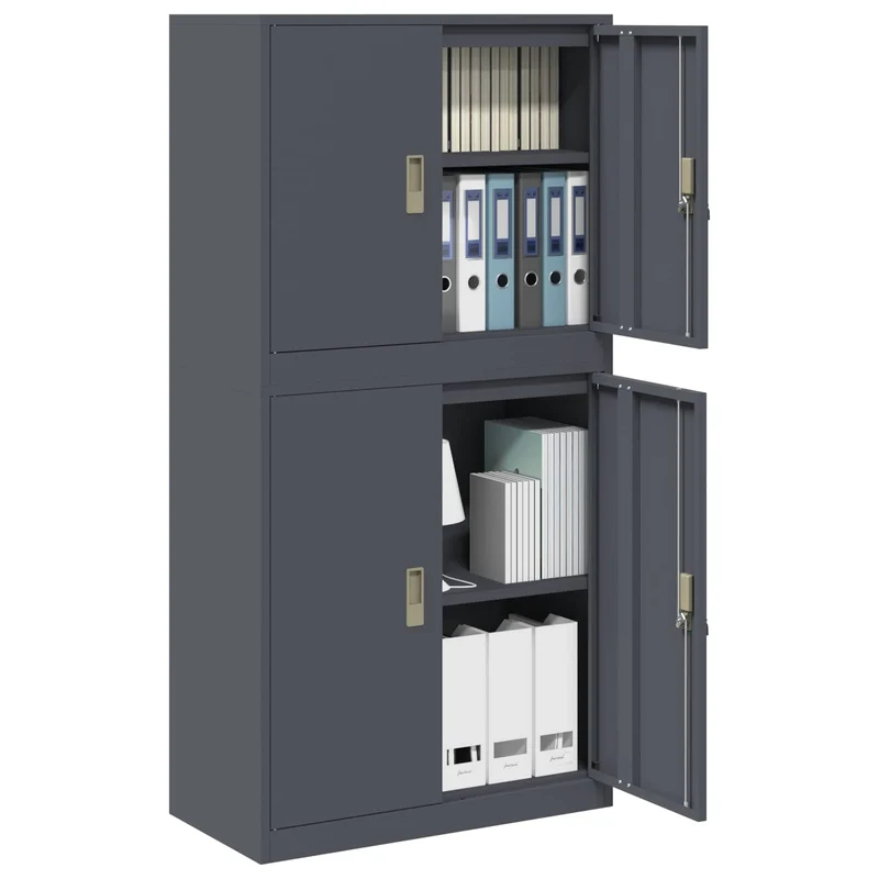 Storage Cabinet 2 pcs Anthracite 80 x 40 x 160 cm Steel