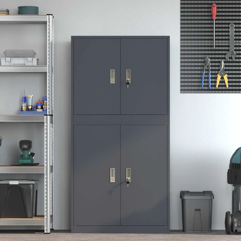 Storage Cabinet 2 pcs Anthracite 80 x 40 x 160 cm Steel