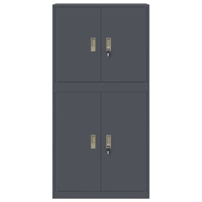 Storage Cabinet 2 pcs Anthracite 80 x 40 x 160 cm Steel
