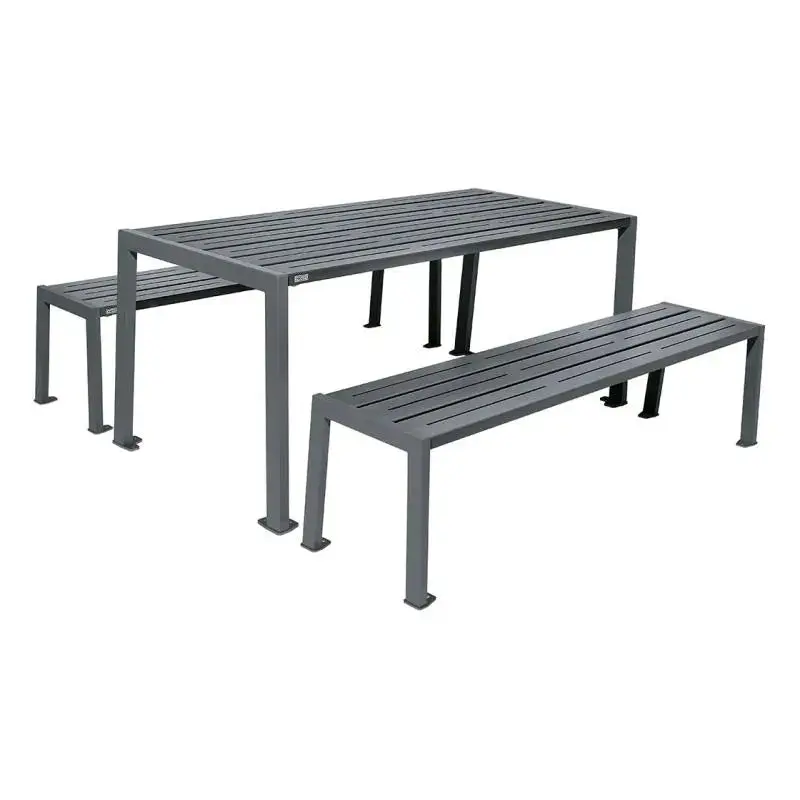 Table de pique-nique Silaos tout acier 1 820 mm, avec ou sans banquettes
