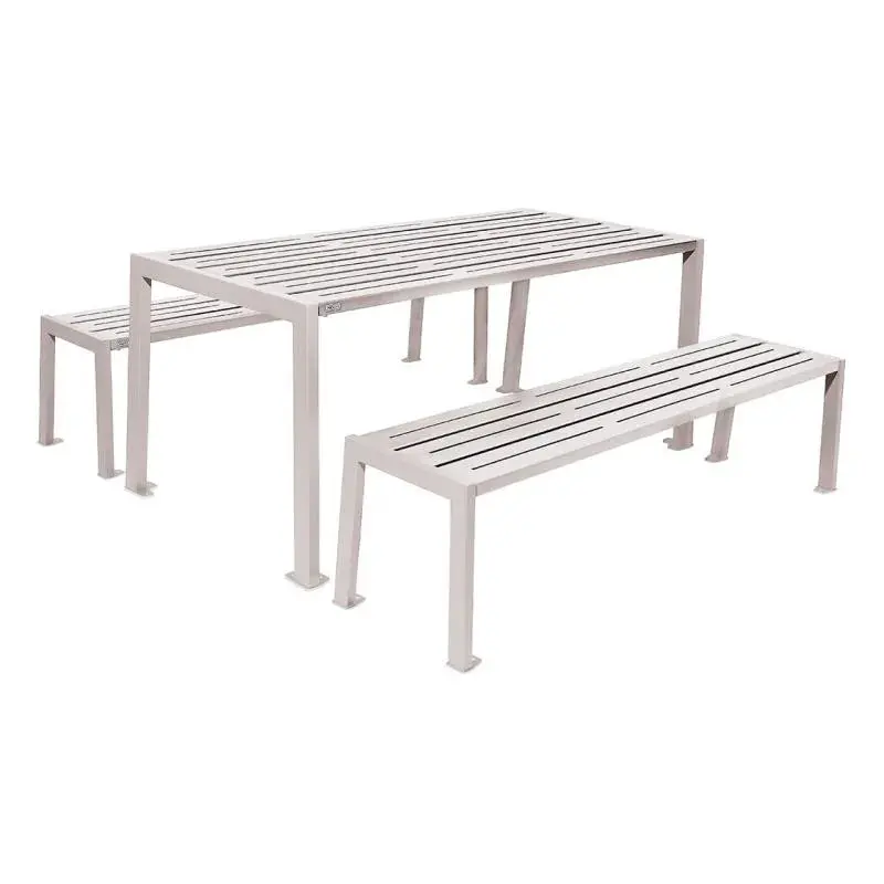 Table de pique-nique Silaos tout acier 1 820 mm, avec ou sans banquettes
