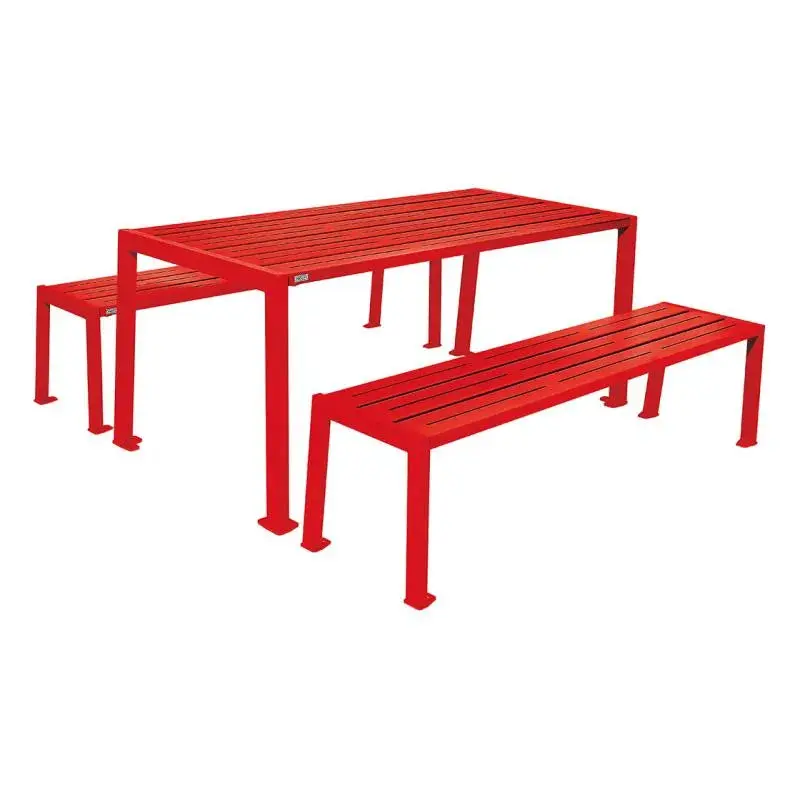 Table de pique-nique Silaos tout acier 1 820 mm, avec ou sans banquettes