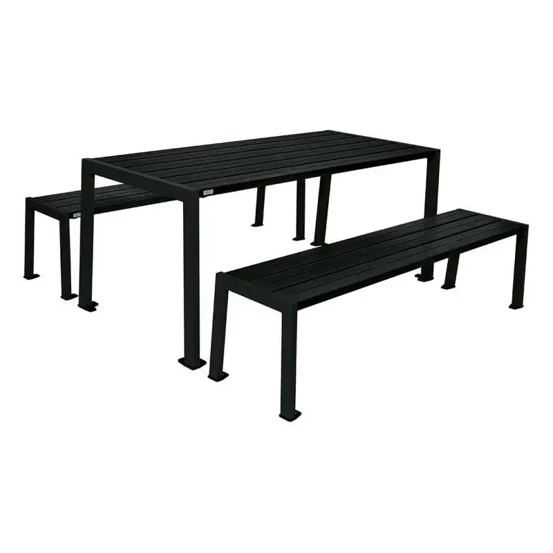 Table de pique-nique Silaos tout acier 1 820 mm, avec ou sans banquettes