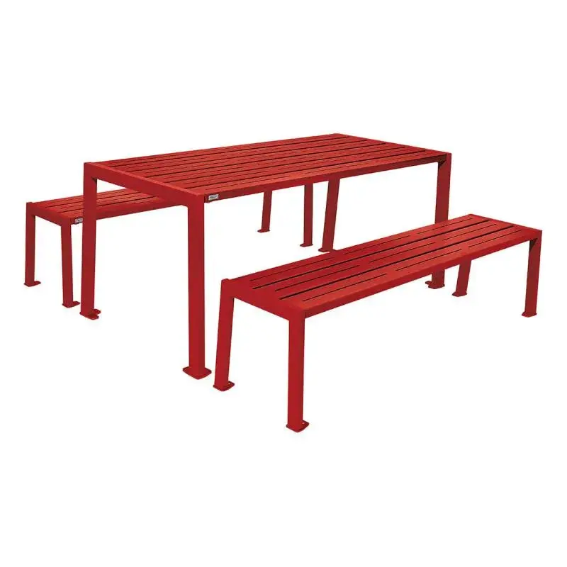 Table de pique-nique Silaos tout acier 1 820 mm, avec ou sans banquettes
