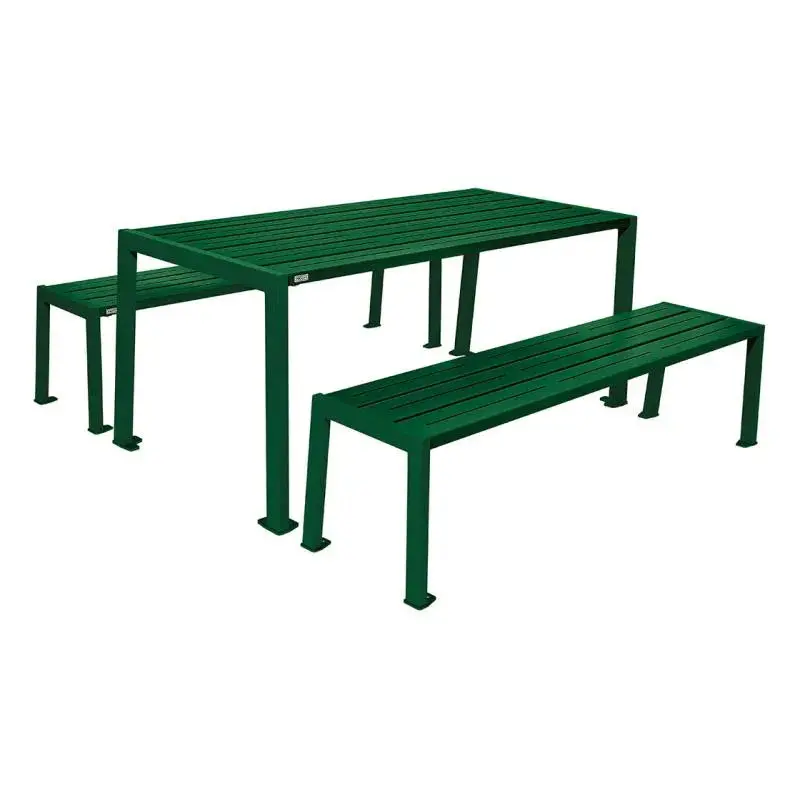 Table de pique-nique Silaos tout acier 1 820 mm, avec ou sans banquettes